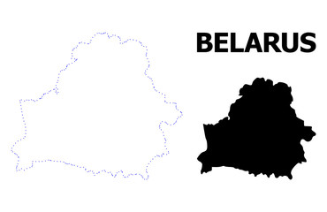 Vector Contour Dotted Map of Belarus with Caption