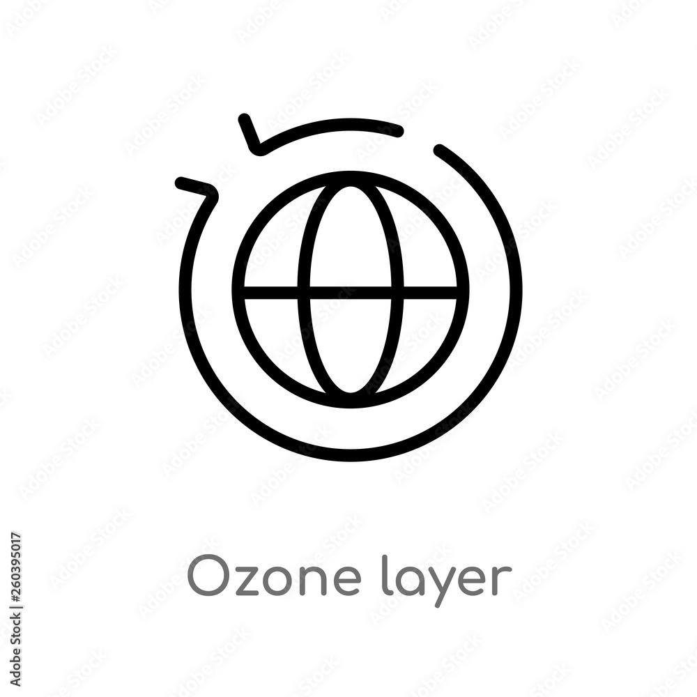 Poster outline ozone layer vector icon. isolated black simple line element illustration from ecology concep