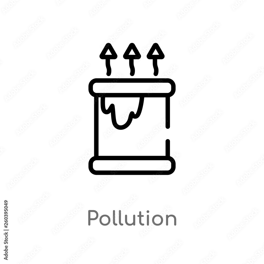 Poster outline pollution vector icon. isolated black simple line element illustration from ecology concept.