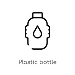 outline plastic bottle vector icon. isolated black simple line element illustration from ecology concept. editable vector stroke plastic bottle icon on white background
