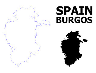 Vector Contour Dotted Map of Burgos Province with Caption