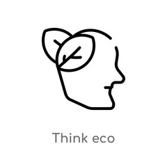 outline think eco vector icon. isolated black simple line element illustration from ecology concept. editable vector stroke think eco icon on white background