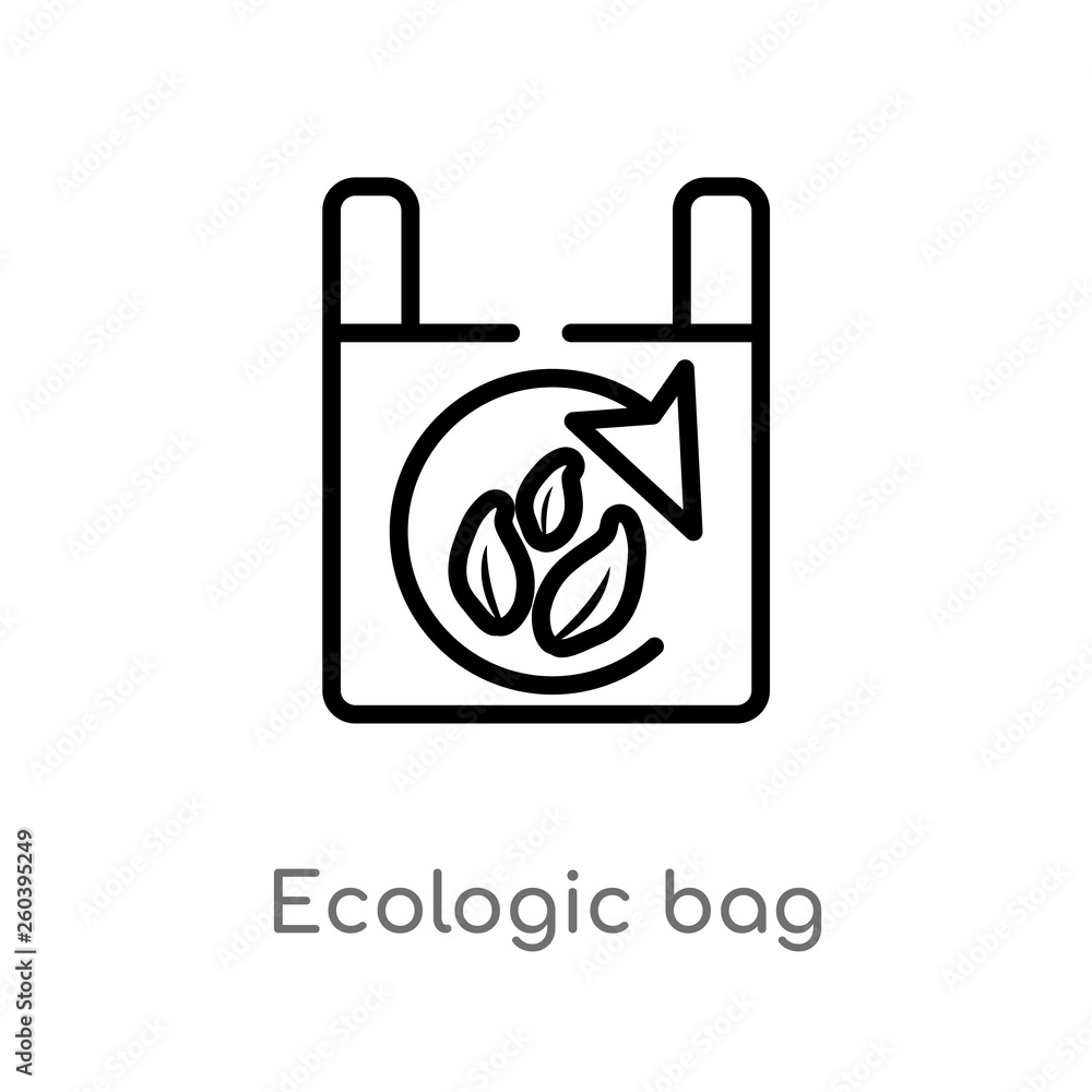 Poster outline ecologic bag vector icon. isolated black simple line element illustration from ecology and e