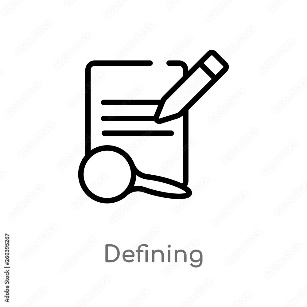 Poster outline defining vector icon. isolated black simple line element illustration from edit tools concep