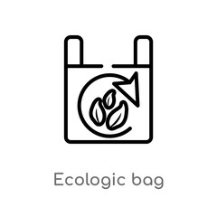 outline ecologic bag vector icon. isolated black simple line element illustration from ecology and environment concept. editable vector stroke ecologic bag icon on white background