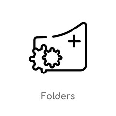 outline folders vector icon. isolated black simple line element illustration from edit tools concept. editable vector stroke folders icon on white background