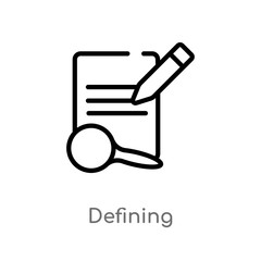 outline defining vector icon. isolated black simple line element illustration from edit tools concept. editable vector stroke defining icon on white background