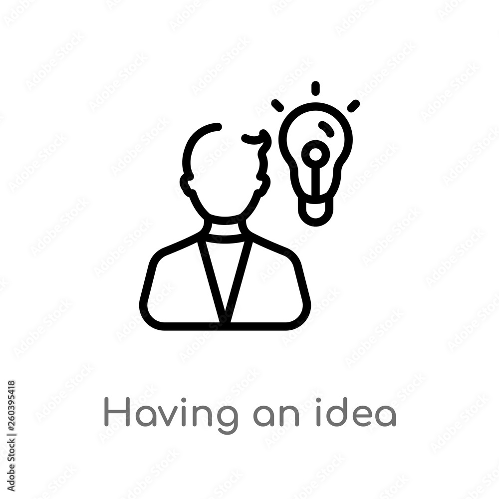Poster outline having an idea vector icon. isolated black simple line element illustration from education c