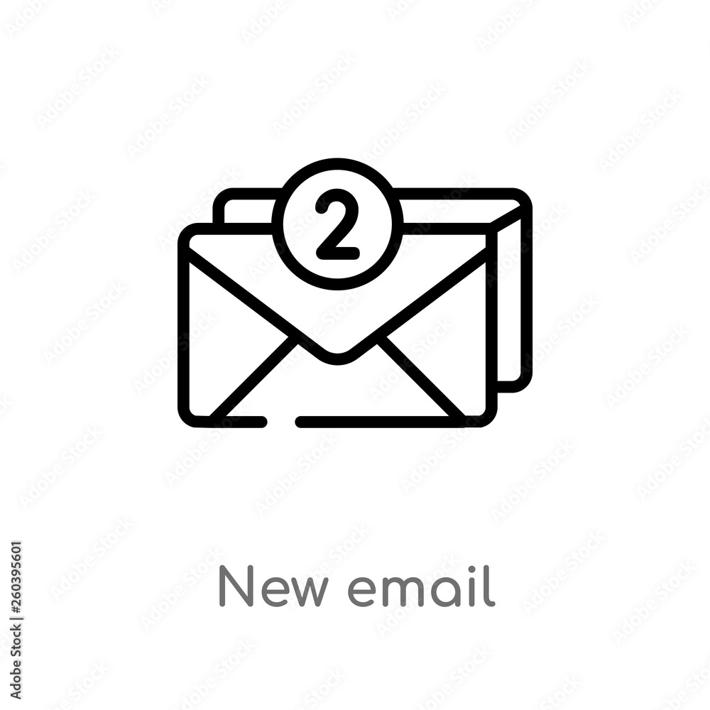 Poster outline new email vector icon. isolated black simple line element illustration from education concep