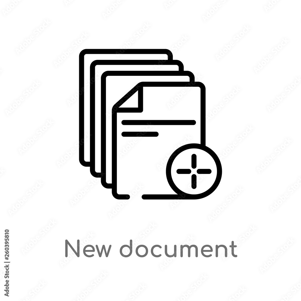 Aufkleber outline new document vector icon. isolated black simple line element illustration from education con