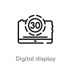 outline digital display 30 vector icon. isolated black simple line element illustration from education concept. editable vector stroke digital display 30 icon on white background