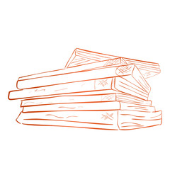 Obraz premium Classic Gradient Brown Hand Draw Sketch stack of Book, Low Angle Perspective
