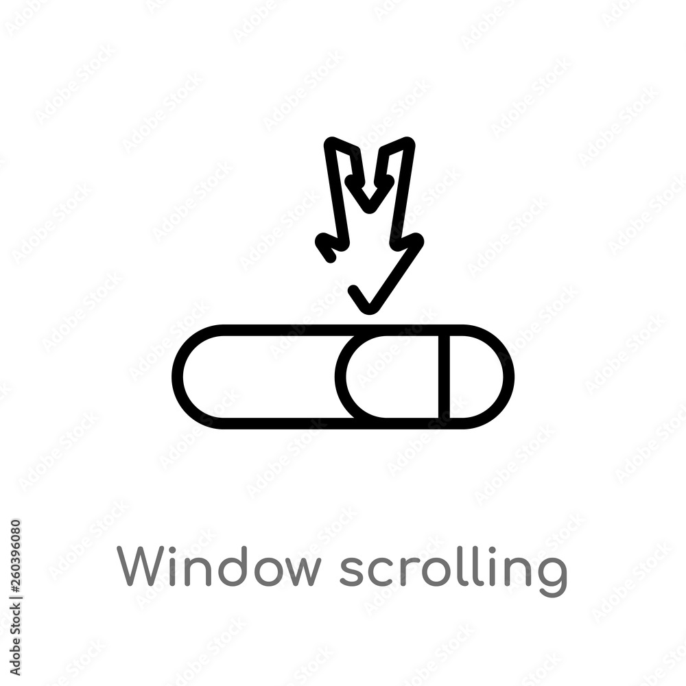 Poster outline window scrolling medium vector icon. isolated black simple line element illustration from ed