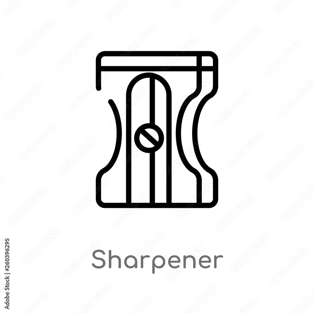 Poster outline sharpener vector icon. isolated black simple line element illustration from education 2 conc