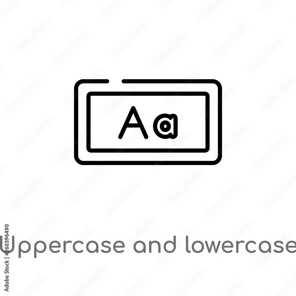 Poster outline uppercase and lowercase letter vector icon. isolated black simple line element illustration 