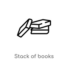 outline stack of books vector icon. isolated black simple line element illustration from education concept. editable vector stroke stack of books icon on white background