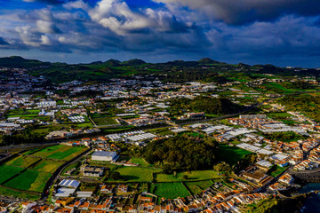 São Miguel - Ponta Delgada Azoren aus der Luft