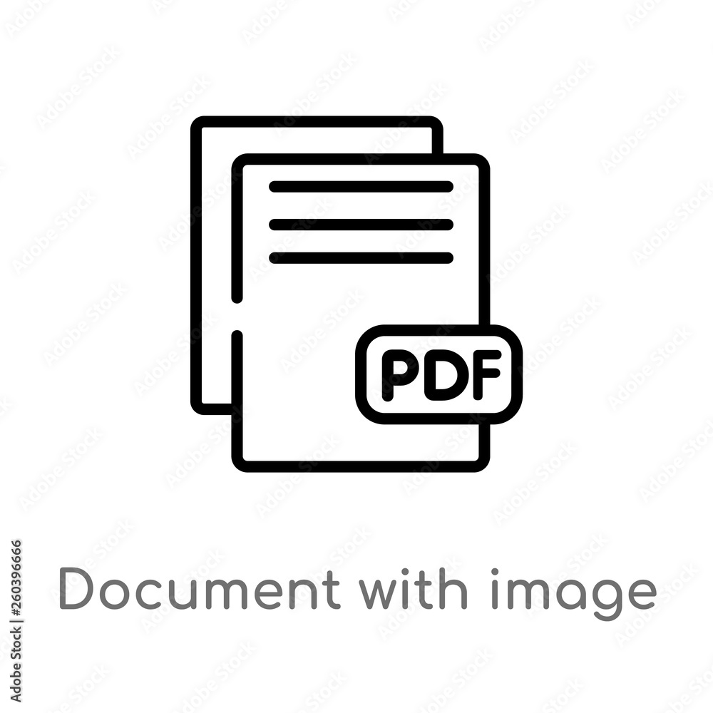 Poster outline document with image and content vector icon. isolated black simple line element illustration