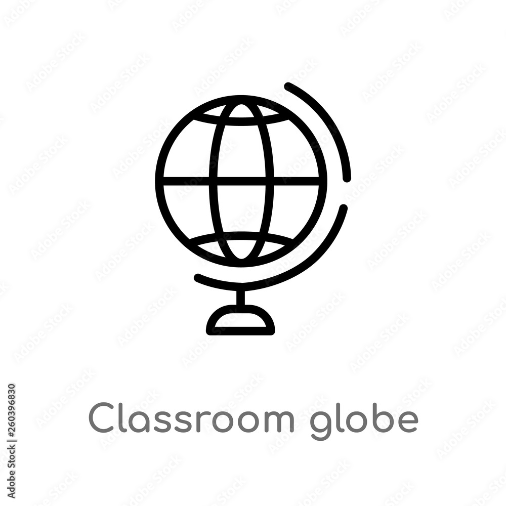 Poster outline classroom globe vector icon. isolated black simple line element illustration from education 