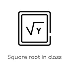 outline square root in class vector icon. isolated black simple line element illustration from education concept. editable vector stroke square root in class icon on white background