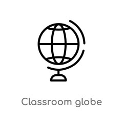 outline classroom globe vector icon. isolated black simple line element illustration from education concept. editable vector stroke classroom globe icon on white background