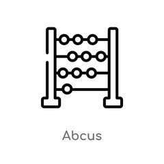 outline abcus vector icon. isolated black simple line element illustration from education concept. editable vector stroke abcus icon on white background