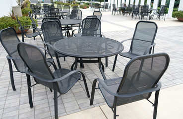 chairs and table outdoor in the garden