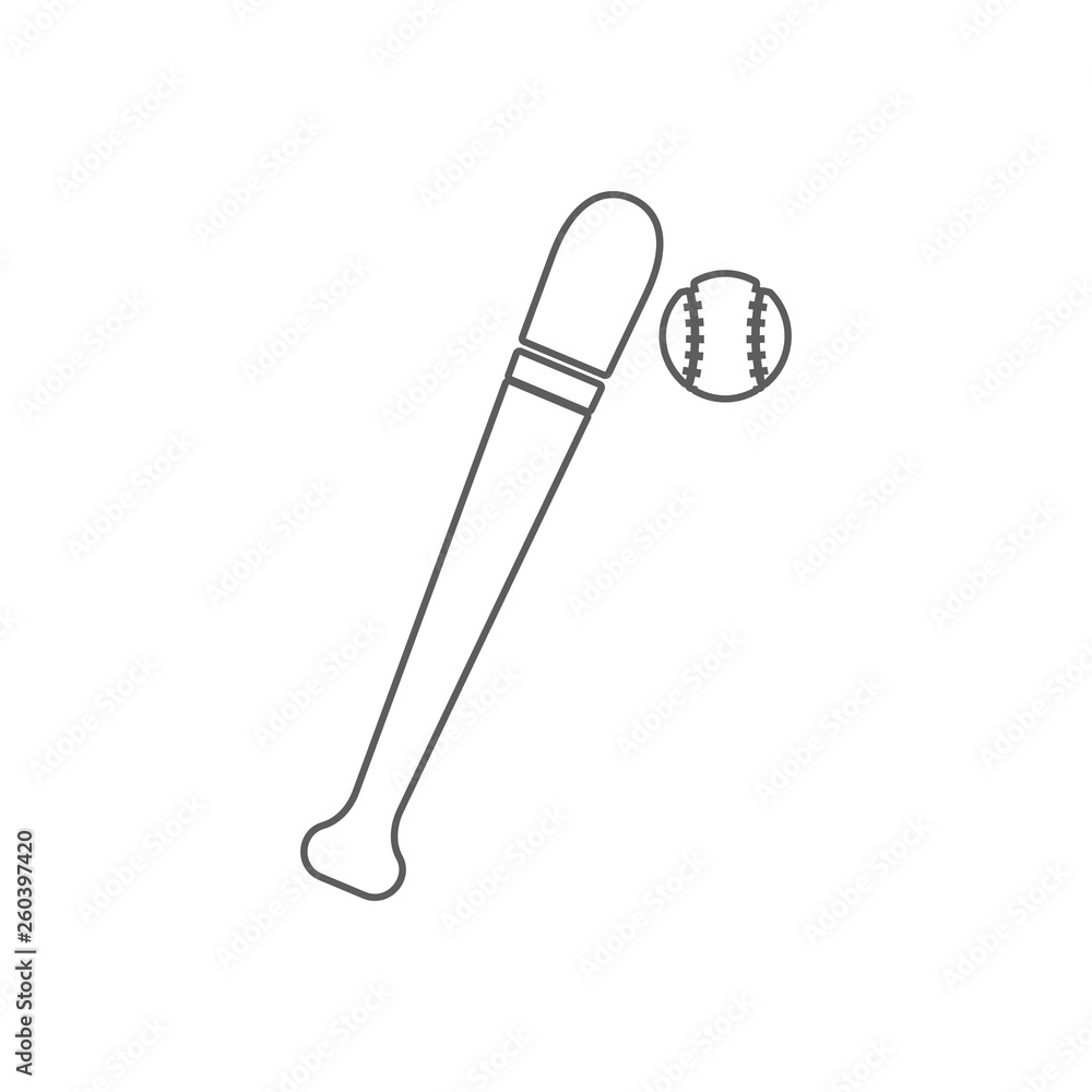 Poster bit and ball icon. element of sport for mobile concept and web apps icon. outline, thin line icon fo