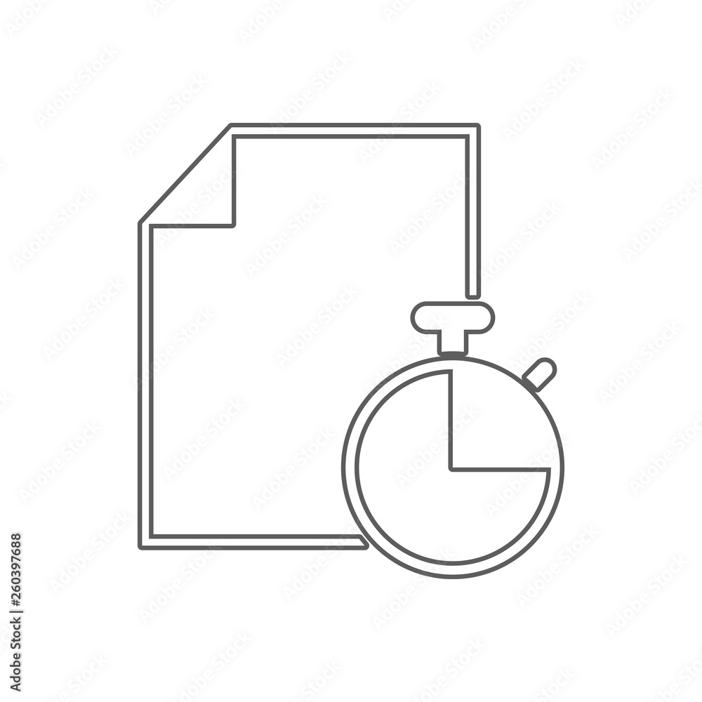 Poster sheet and stopwatch icon. element of sport for mobile concept and web apps icon. outline, thin line 