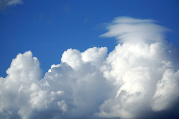 Naklejka na ściany i meble white cloud and blue sky as nature background