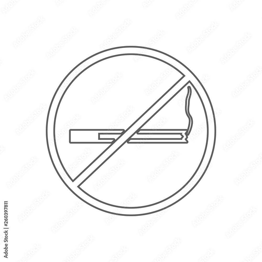 Aufkleber ban on smoking icon. element of sport for mobile concept and web apps icon. outline, thin line icon 