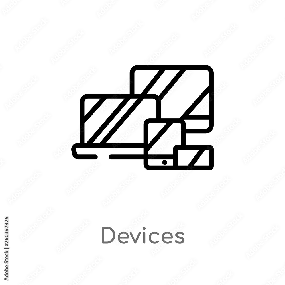 Poster outline devices vector icon. isolated black simple line element illustration from electronic devices