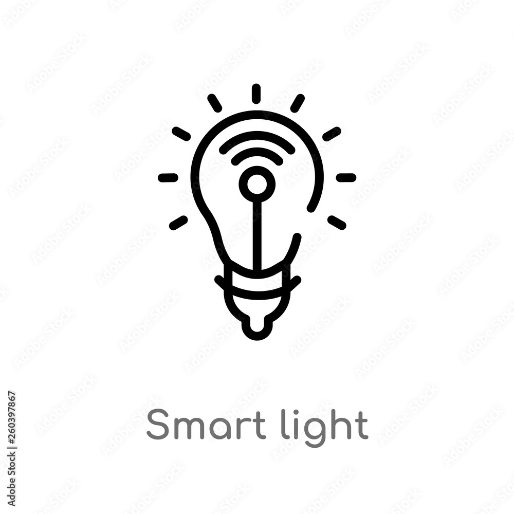 Poster outline smart light vector icon. isolated black simple line element illustration from electronic dev