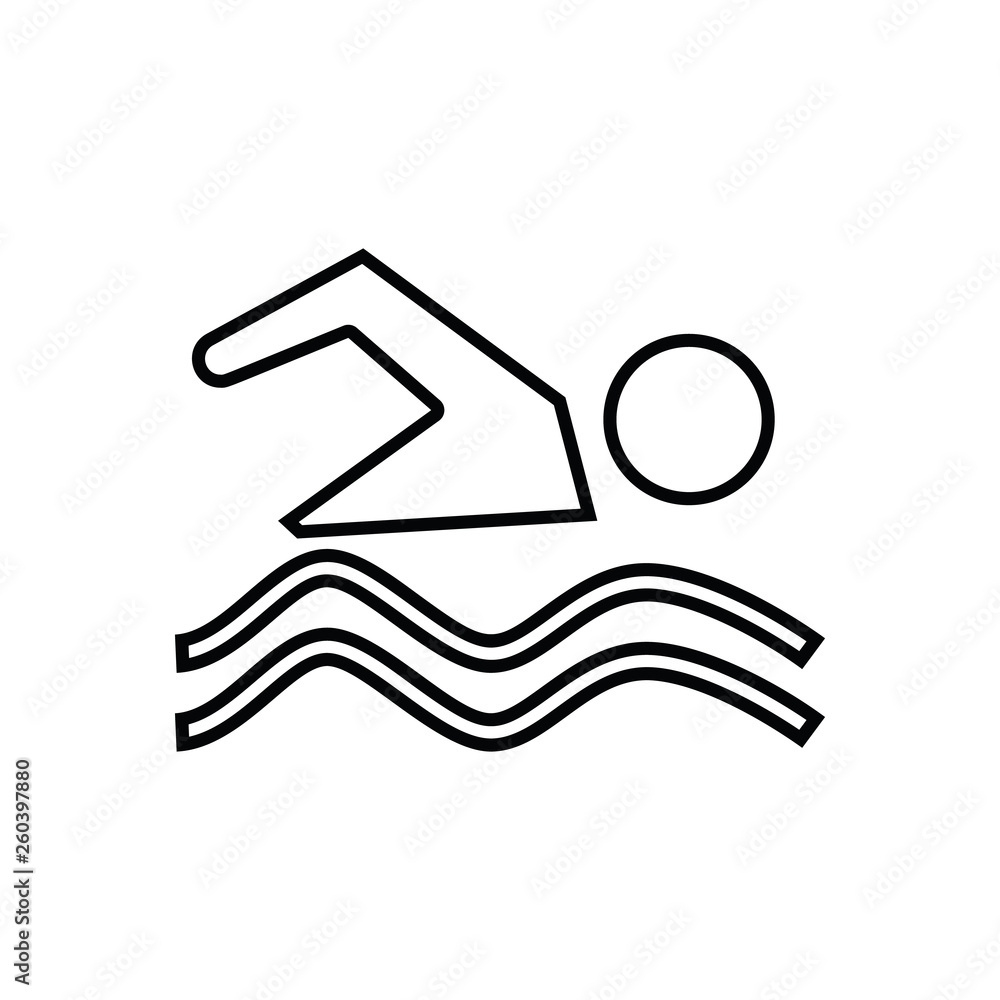 Poster swim icon. element of sport for mobile concept and web apps icon. outline, thin line icon for websit