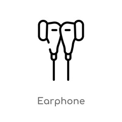 outline earphone vector icon. isolated black simple line element illustration from electronic devices concept. editable vector stroke earphone icon on white background
