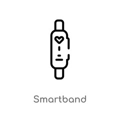 outline smartband vector icon. isolated black simple line element illustration from electronic devices concept. editable vector stroke smartband icon on white background