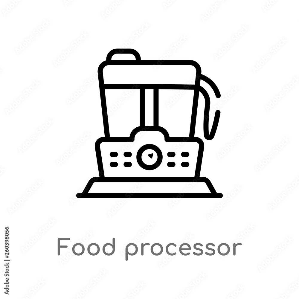 Poster outline food processor vector icon. isolated black simple line element illustration from electronic 