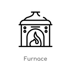 outline furnace vector icon. isolated black simple line element illustration from electronic devices concept. editable vector stroke furnace icon on white background