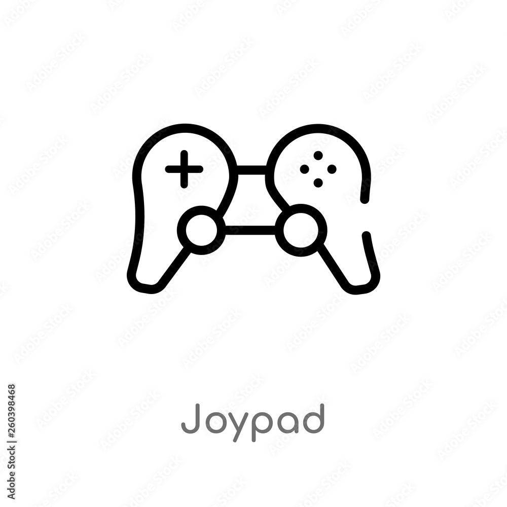 Poster outline joypad vector icon. isolated black simple line element illustration from electronic stuff fi