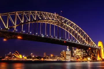 Fototapeten Sydney-Brücke bei Nacht © Stephen