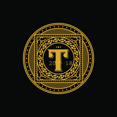 T logo and foot abstract
