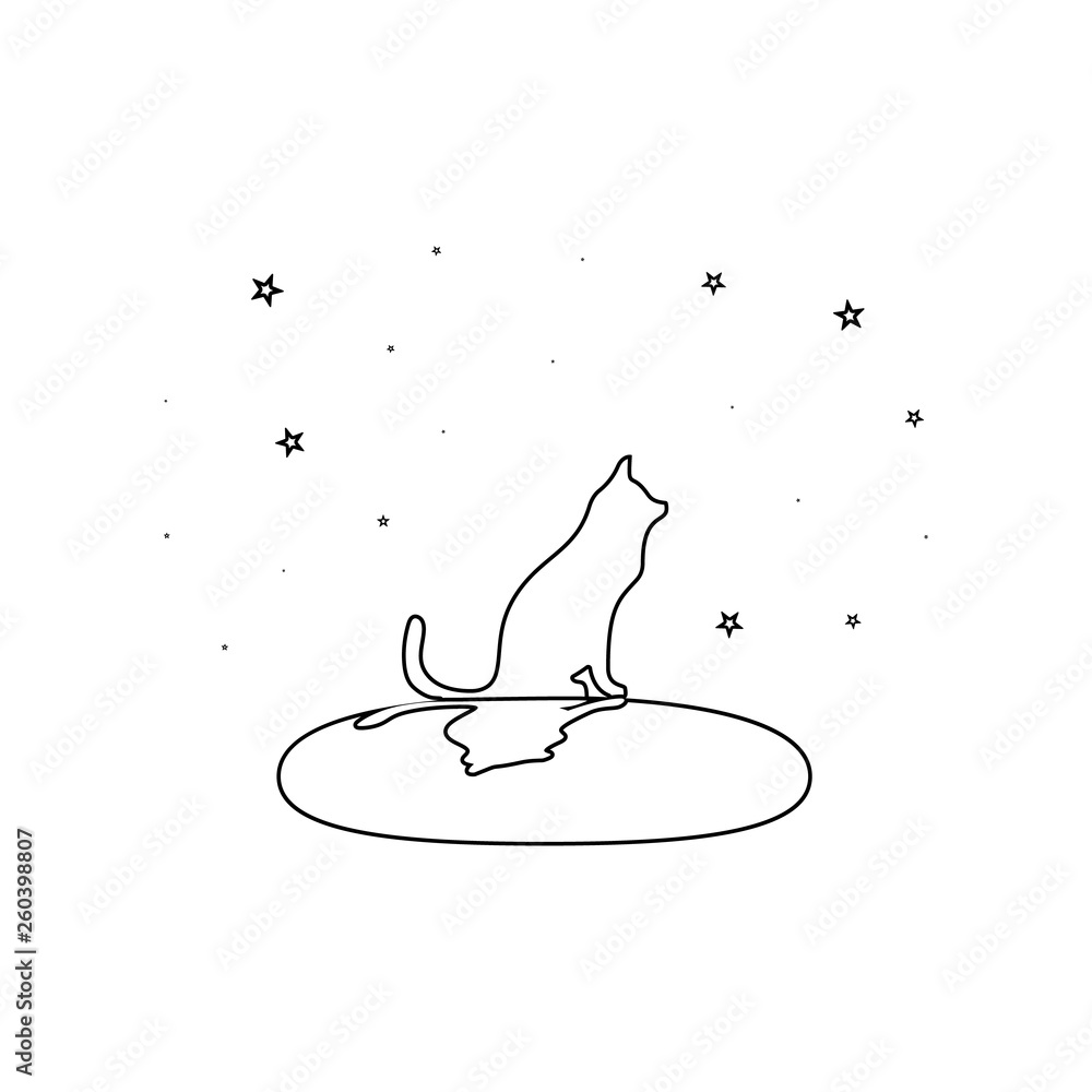 Poster the dog looks at the stars icon. element of stars for mobile concept and web apps icon. outline, thi
