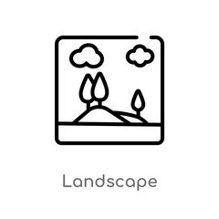 outline landscape vector icon. isolated black simple line element illustration from electronic stuff fill concept. editable vector stroke landscape icon on white background