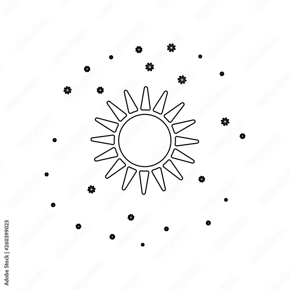 Poster sun and stars icon. element of stars for mobile concept and web apps icon. outline, thin line icon f