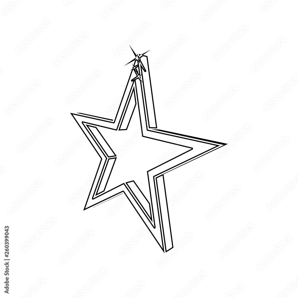 Poster 3d star icon. element of stars for mobile concept and web apps icon. outline, thin line icon for web