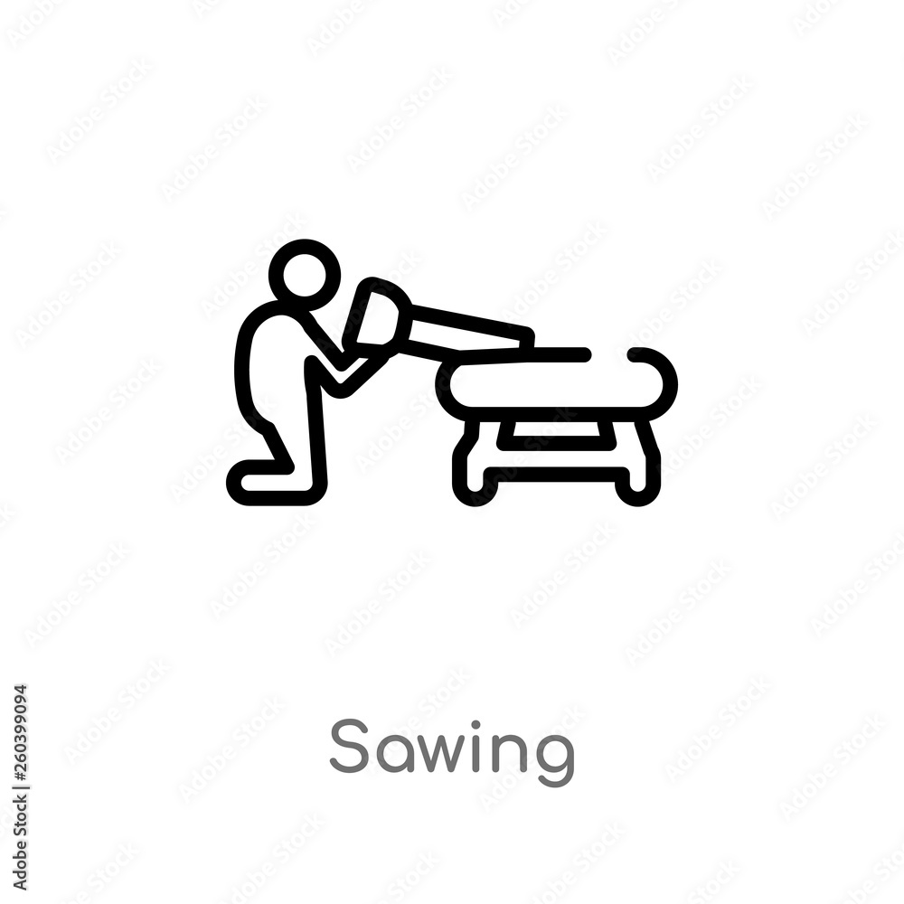 Poster outline sawing vector icon. isolated black simple line element illustration from entertainment conce