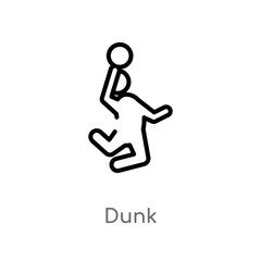 outline dunk vector icon. isolated black simple line element illustration from entertainment concept. editable vector stroke dunk icon on white background