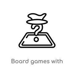 outline board games with roles vector icon. isolated black simple line element illustration from entertainment concept. editable vector stroke board games with roles icon on white background