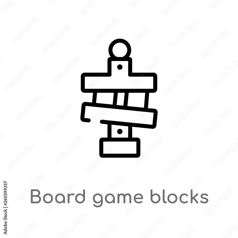 Poster outline board game blocks vector icon. isolated black simple line element illustration from entertai