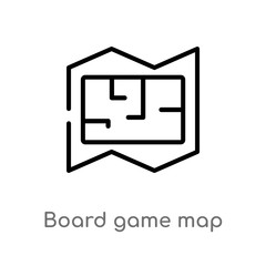 outline board game map vector icon. isolated black simple line element illustration from entertainment concept. editable vector stroke board game map icon on white background